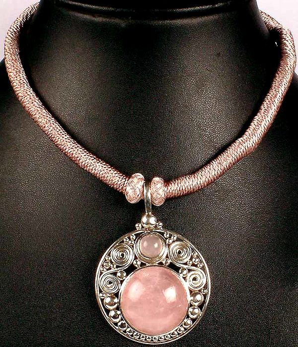 Rose Quartz Necklace with Matching Cord