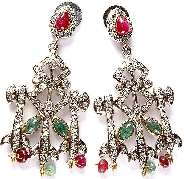 Ruby and Emerald Earrings
