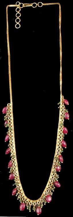 Ruby and Emerald Gold Necklace