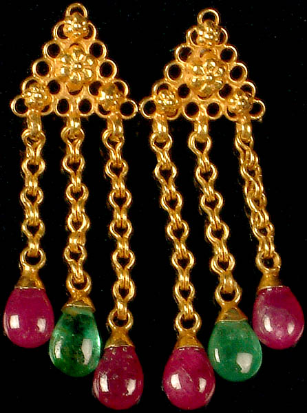 Ruby Chandeliers with Emerald
