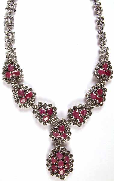 Ruby Necklace with Marcasite