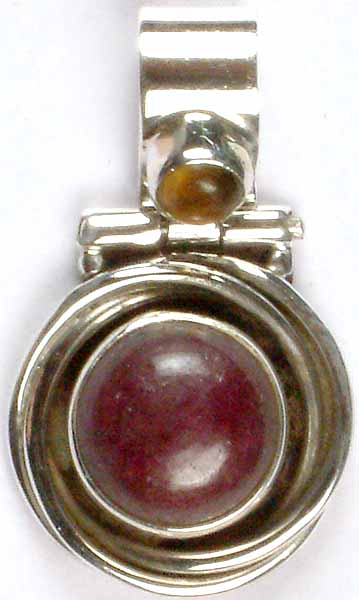 Ruby Pendant with Tiger Eye