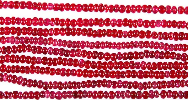 Plain Ruby Rondelle Gemstone Beads