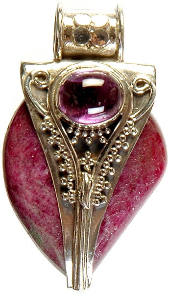 Ruby Zoisite and Amethyst Pendant