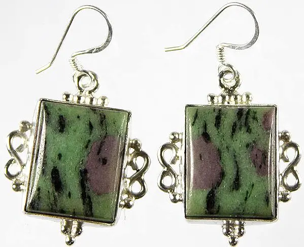 Ruby Zoisite Dangle Earrings