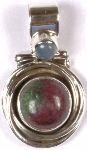 Ruby Zoisite Pendant with Chalcedony