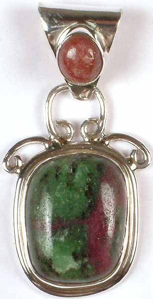 Ruby Zoisite Pendant with Rhodonite