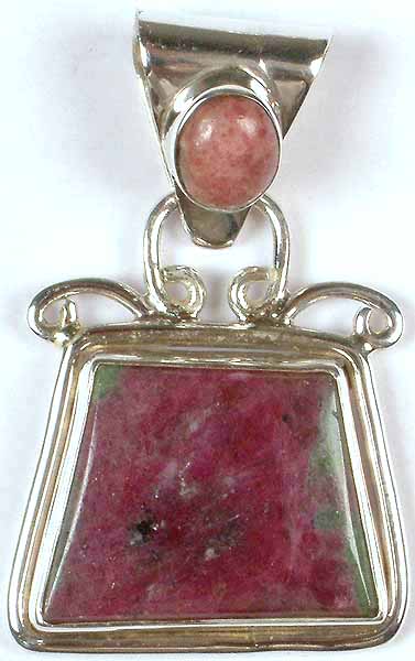 Ruby Zoisite Pendant with Rhodonite