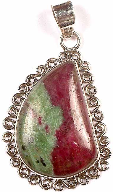 Ruby Zoisite Pendant with Spirals
