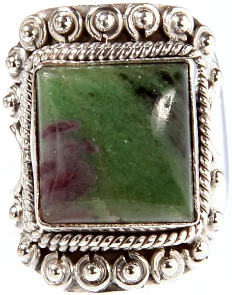 Sterling Silver Ring with Ruby Zoisite