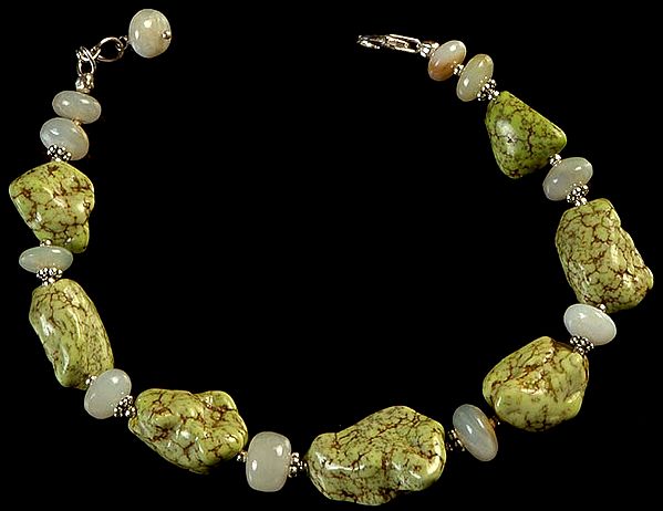 Rugged Turquoise Bracelet with Peru Opal