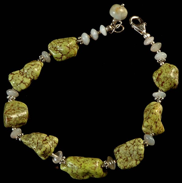 Rugged Turquoise Bracelet with Peru Opal