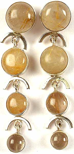 Rutilated Quartz Dangling Earrings