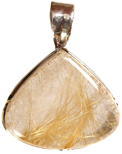 Rutilated Quartz Expanded Teardrop Pendant