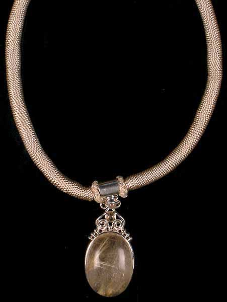 Rutilated Quartz Necklace with Matching Thread