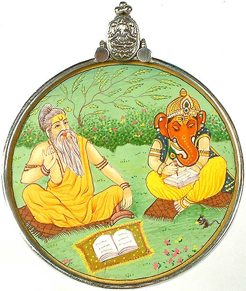 Saint Vyasa Helping Ganesha in Scripting Mahabharata