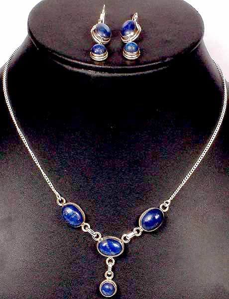 Set of Lapis Lazuli Necklace & Earrings