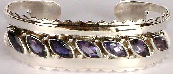 Seven Fine Iolites Make Up a Bracelet