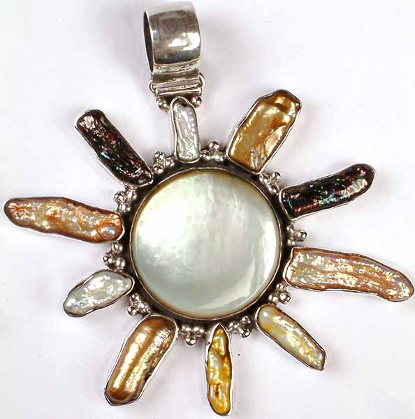 Shell & Pearl Sun Pendant