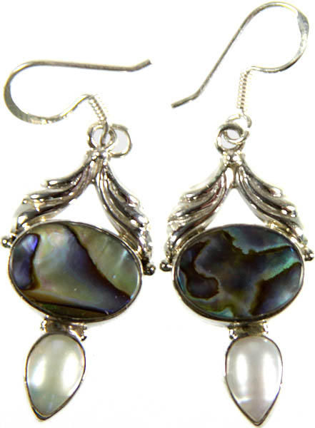 Abalone Earrings with Pearl