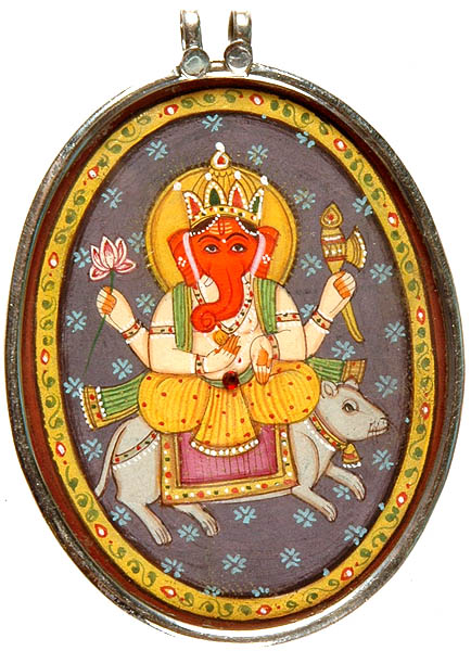 Shri Ganesha Rides His Rat (Pendant)