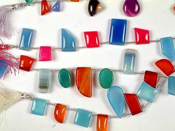 Side-Drilled Multicolor Chalcedony (Each Strand Different)