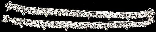 Silver Anklets with Charms (Price Per Pair)
