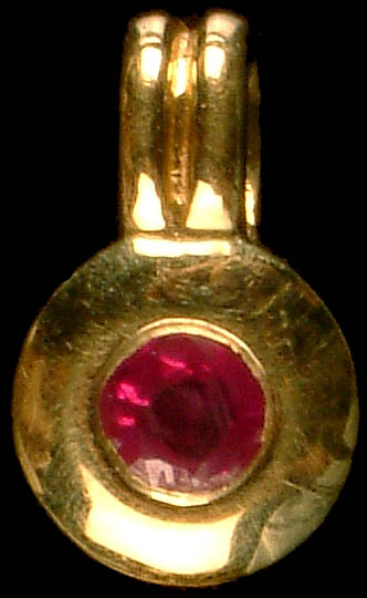 Small Faceted Ruby Pendant (Ruby = .20 Carats)