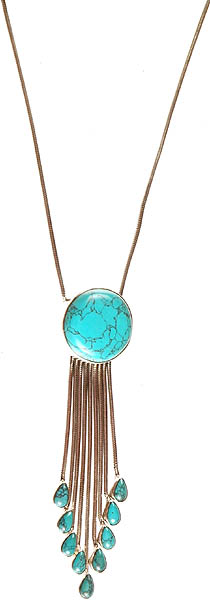 Spider's Web Turquoise Cascade Necklace