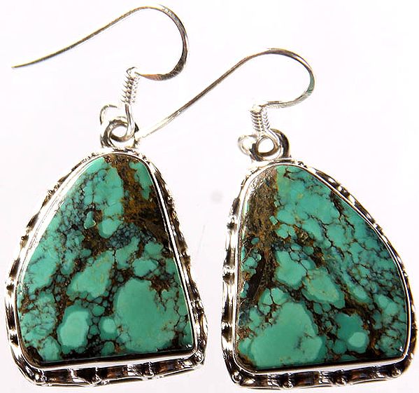 Spider's Web Turquoise Earrings