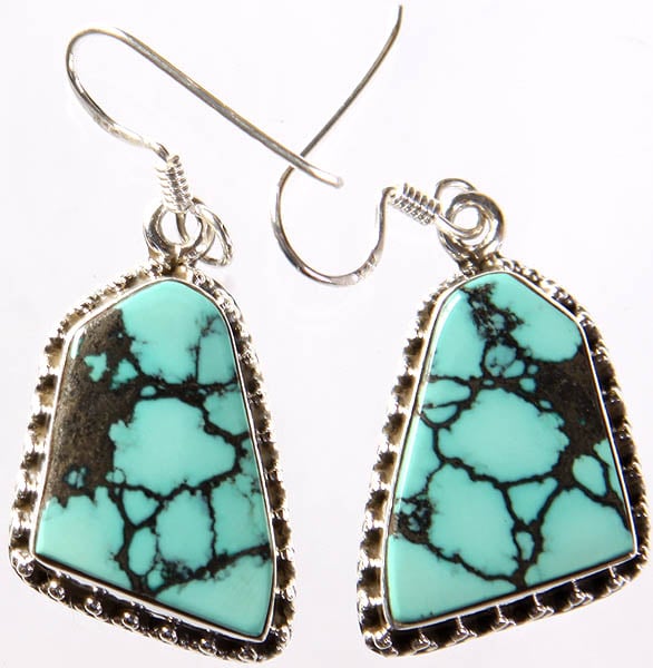 Spider's Web Turquoise Earrings