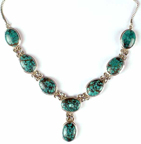 Spider's Web Turquoise Necklace