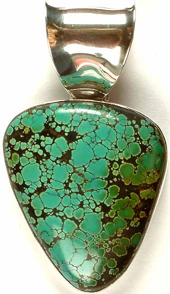 Spider's Web Turquoise Pendant