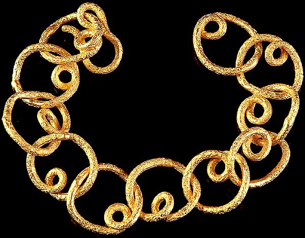 Spiral Bracelet of Gold Plated Sterling Silver
