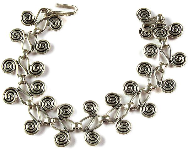 Spiral Bracelet of Sterling Silver