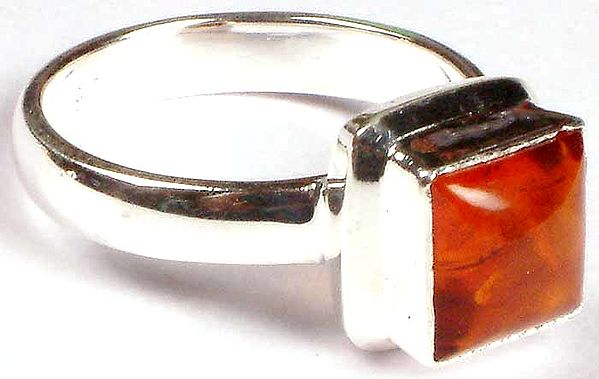 Square Amber Ring
