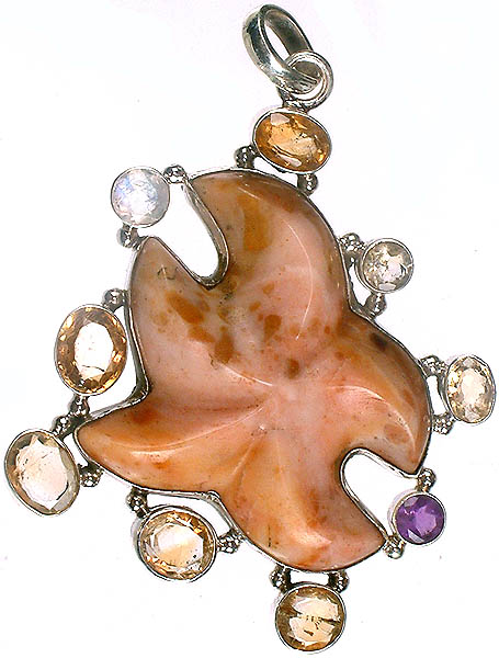 Starfish Shaped Gemstone Pendant