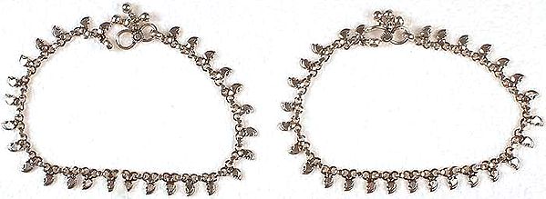 Sterling Anklets with Mango Motifs