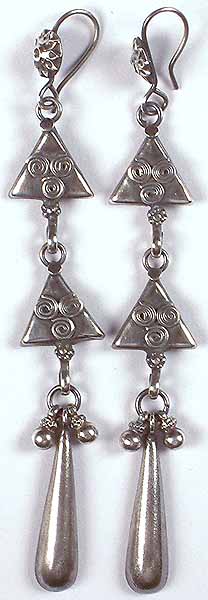 Sterling Antiquated Earrings With Spirals