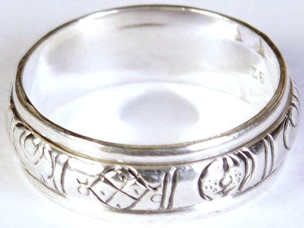 Sterling Auspicious Symbols Ring