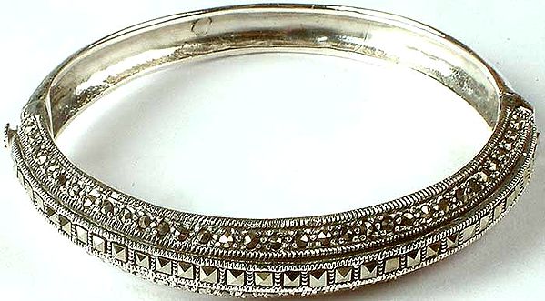 Sterling Bangle with Marcasite