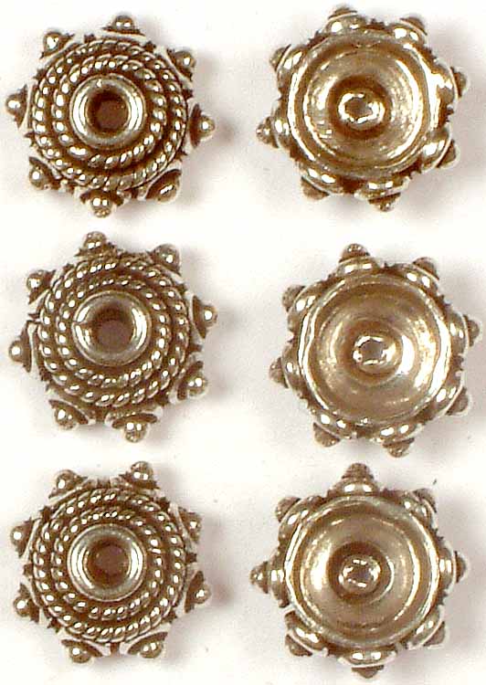 Sterling Cap Beads with Granulation