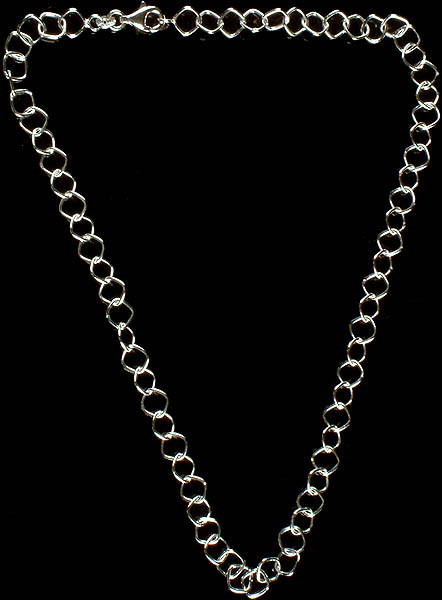 Sterling Chain Necklace with Fish Lock