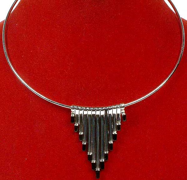 Sterling Choker with Black Onyx Dangles