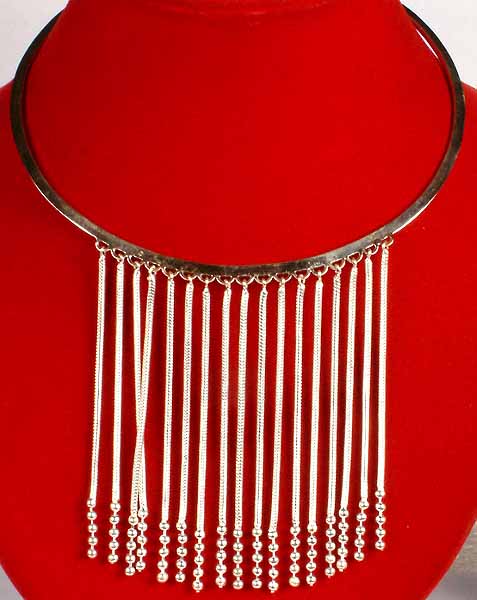 Sterling Choker with Cascade