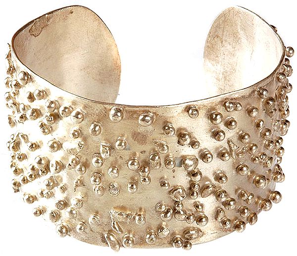 Sterling Cuff Bangle with Bubbles