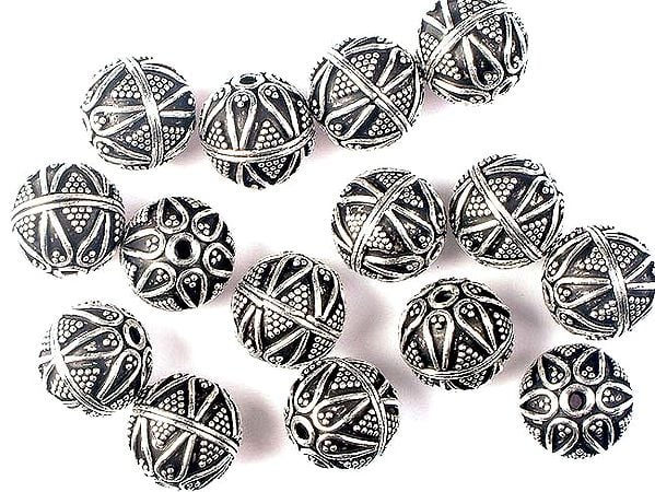 Sterling Designer Beads<br>(Price Per Four Pieces)