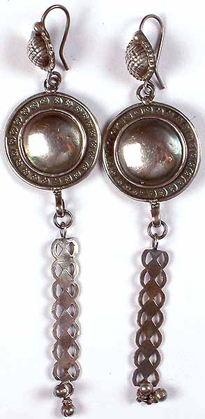 Sterling Disc Earrings With Dangle