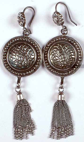 Sterling Disc Earrings With Shower