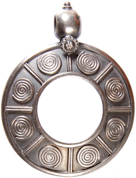 Sterling Donut Pendant with Spiral Representing The Perpetual Motion of Life